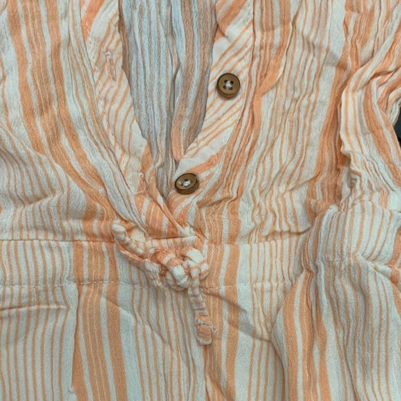 Jessica Simpson Orange and White Striped Romper (Long Sleeved/Shorts) - Picture 4 of 6